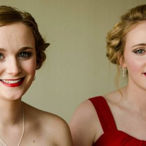 Photo of Bridesmaids with up styles